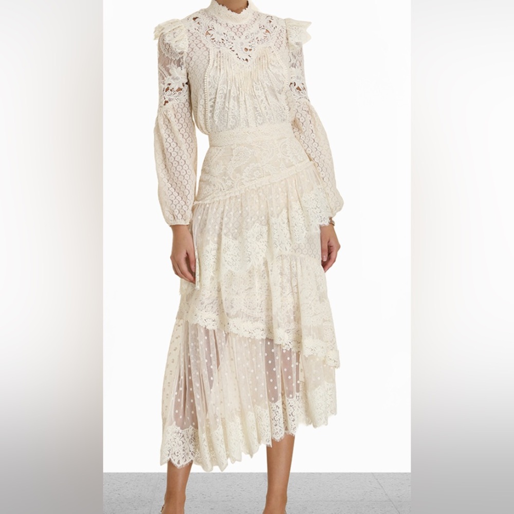 Zimmerman 2 piece ruffled, lace set-  skirt and shirt size 0
